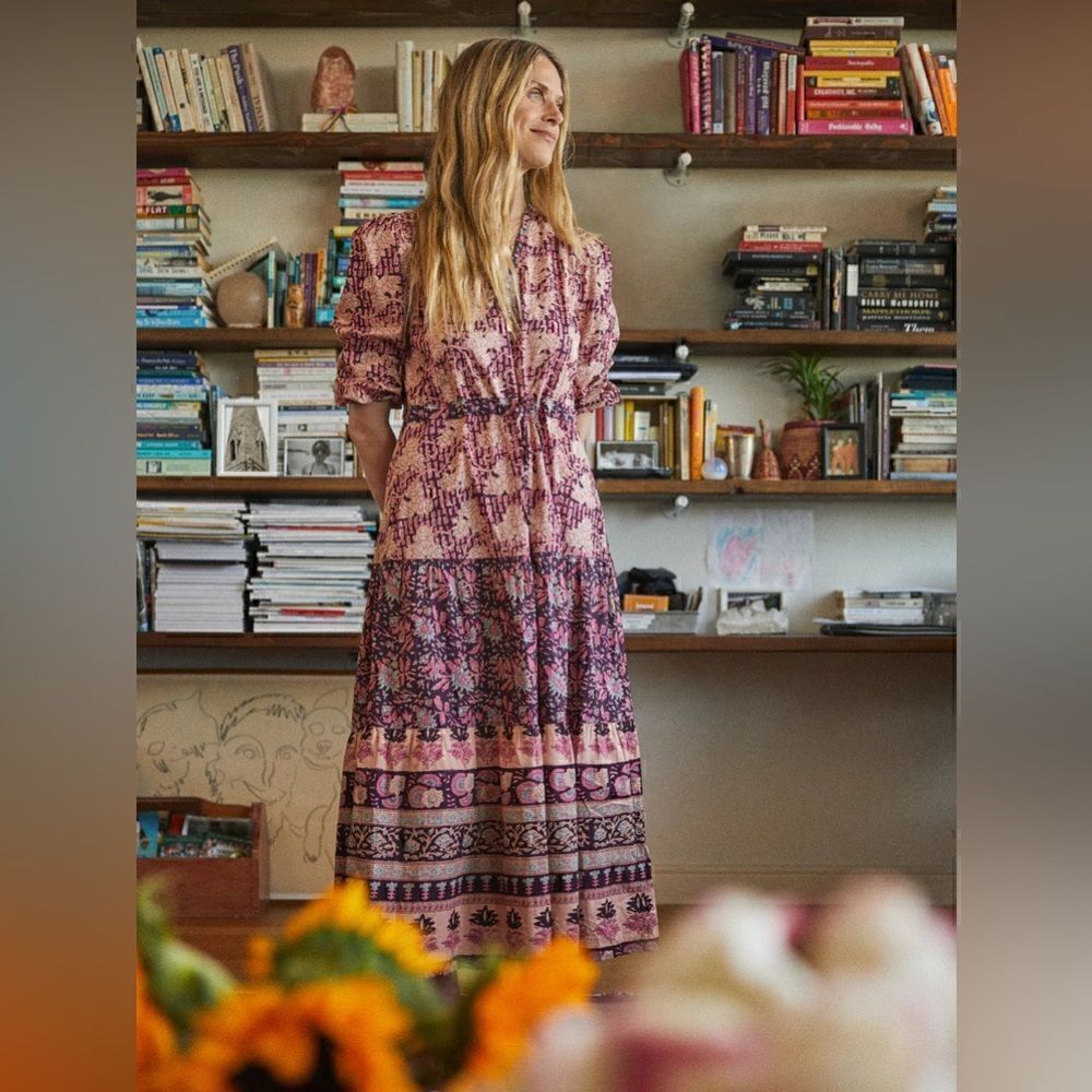Faherty Idina Block Print Dress